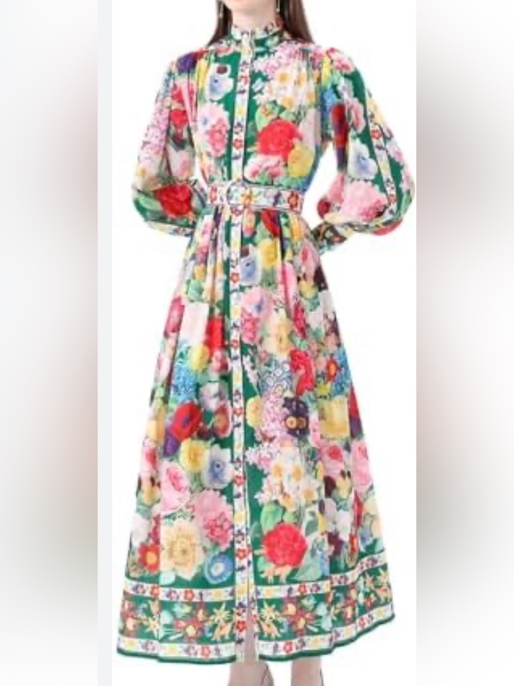 Designer Dupe Vintage-style Floral Maxi Dress Cottagecore Garden Party Vibes